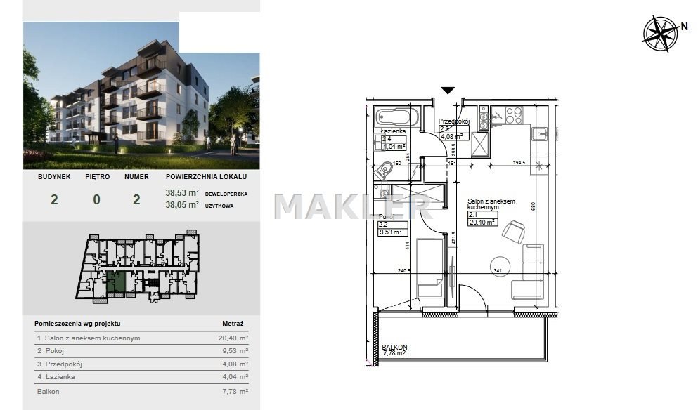 Mieszkanie dwupokojowe na sprzedaż Bydgoszcz, Szwederowo  38m2 Foto 4