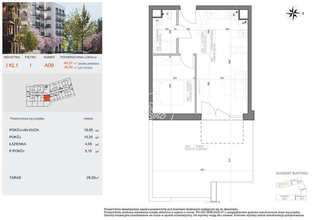 Dwupokojowe mieszkanie 39,3 m2 w Bocianowie, gotowe do wprowadzenia Bydgoszcz, Bocianowo, Pomorska  39m2 Foto 1