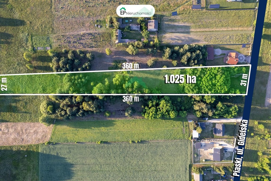 Na sprzedaż działka 1025 m² w Piaskach z mediami i widokiem Piaski  10 259m2 Foto 1