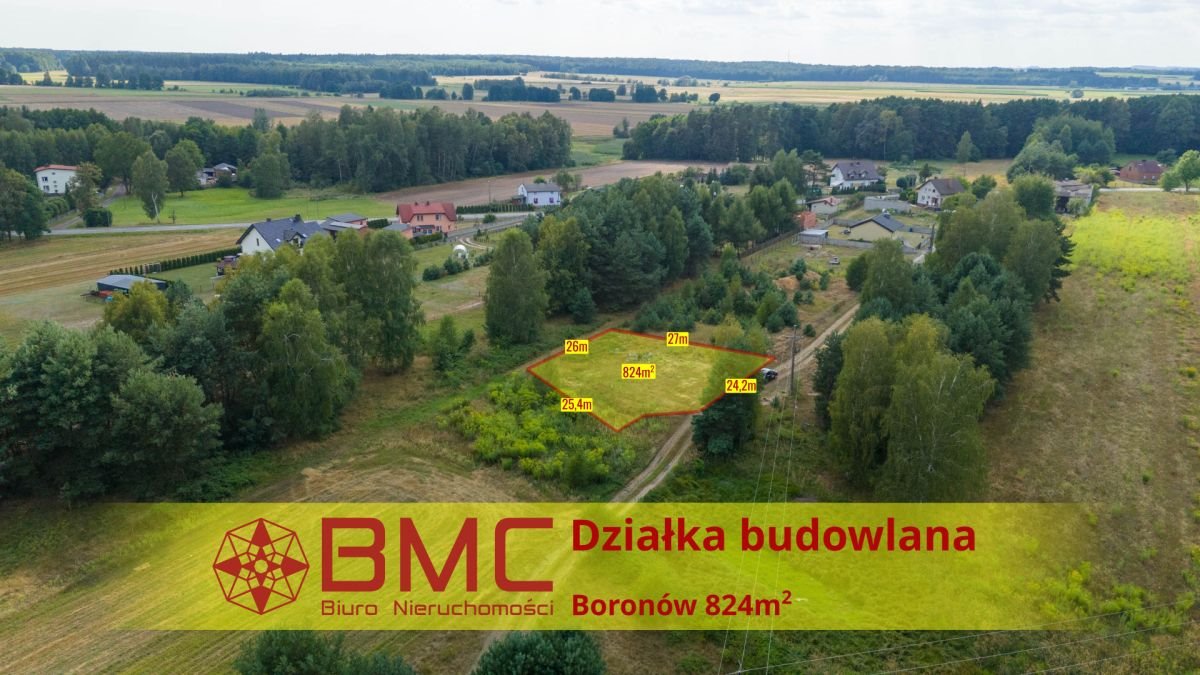 Działka budowlana na sprzedaż Boronów  824m2 Foto 1