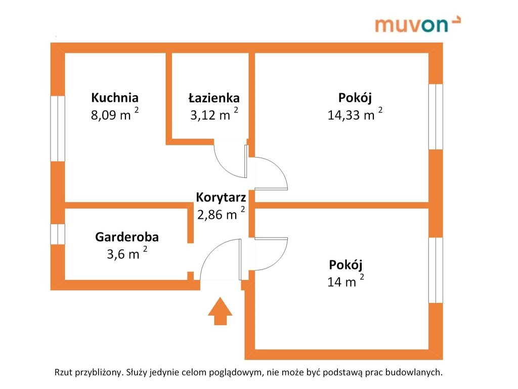 Mieszkanie dwupokojowe na sprzedaż Konin  46m2 Foto 2