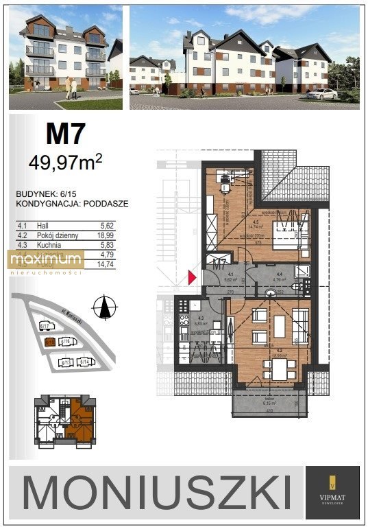 Mieszkanie dwupokojowe na sprzedaż Biłgoraj  50m2 Foto 8