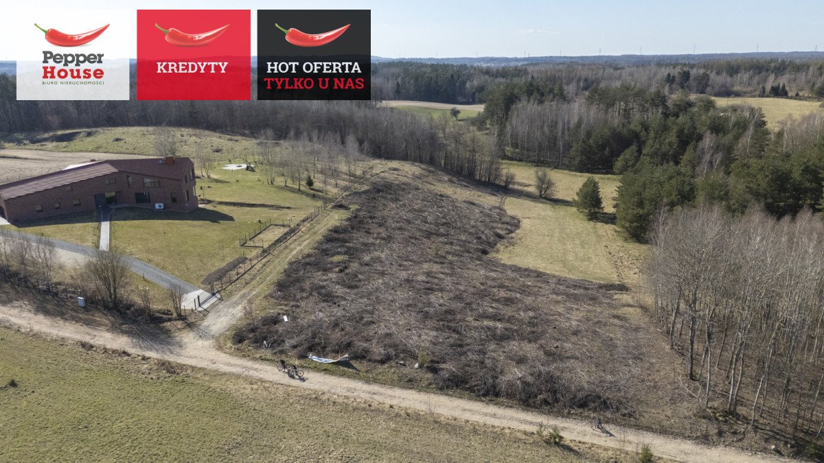 Działka budowlana 4079 m² w Kaszubach - lasy jezioro Głębokie Michalin, Żwirowa  4 079m2 Foto 1