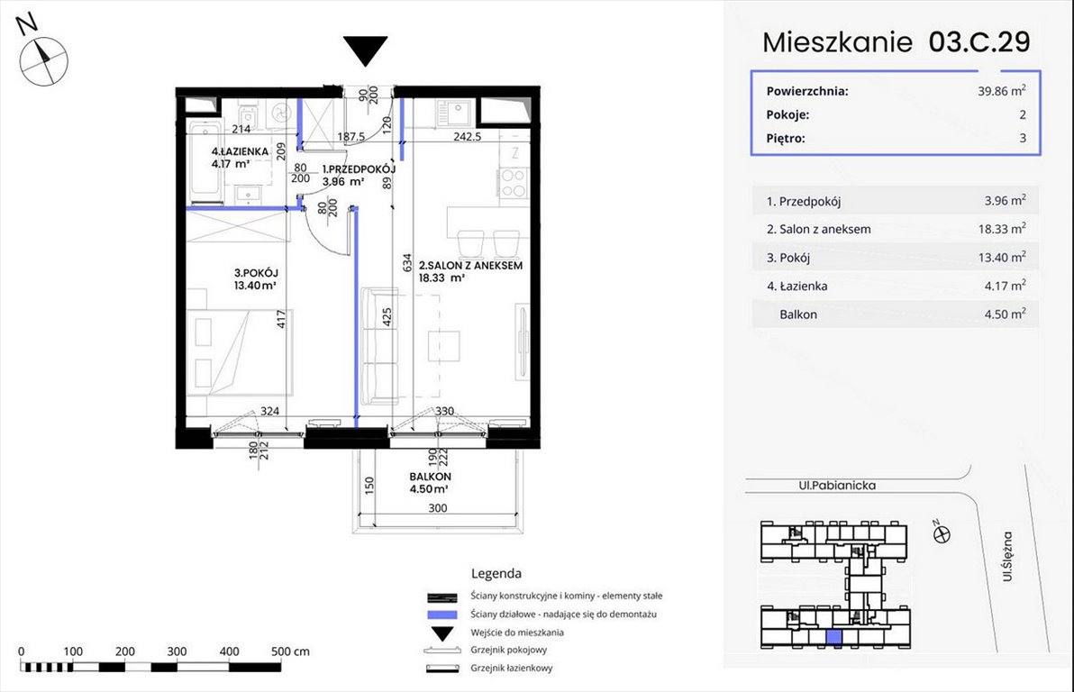 Mieszkanie dwupokojowe na sprzedaż Wrocław, Krzyki, Os. Powstańców Śląskich  40m2 Foto 2