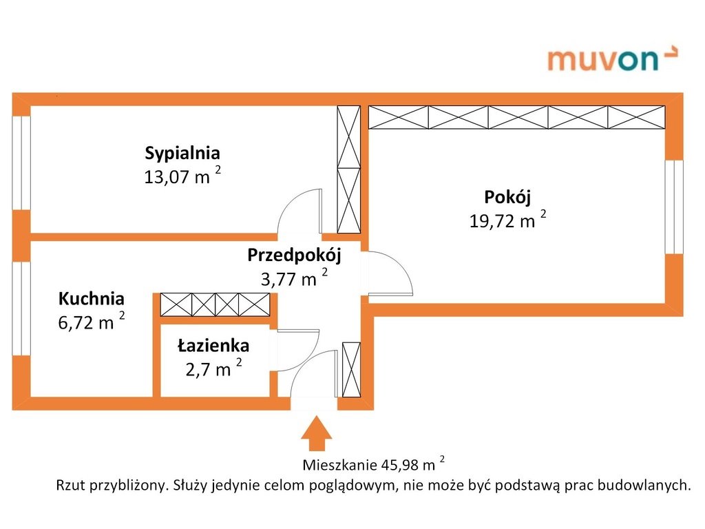 Mieszkanie dwupokojowe na sprzedaż Łódź, al. marsz. Józefa Piłsudskiego  46m2 Foto 7