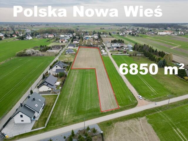 Działka 6850 m2 z MPZP asfalt - inwestycja Polska Nowa Wieś Polska Nowa Wieś, Szeroka  6 850m2 Foto 1