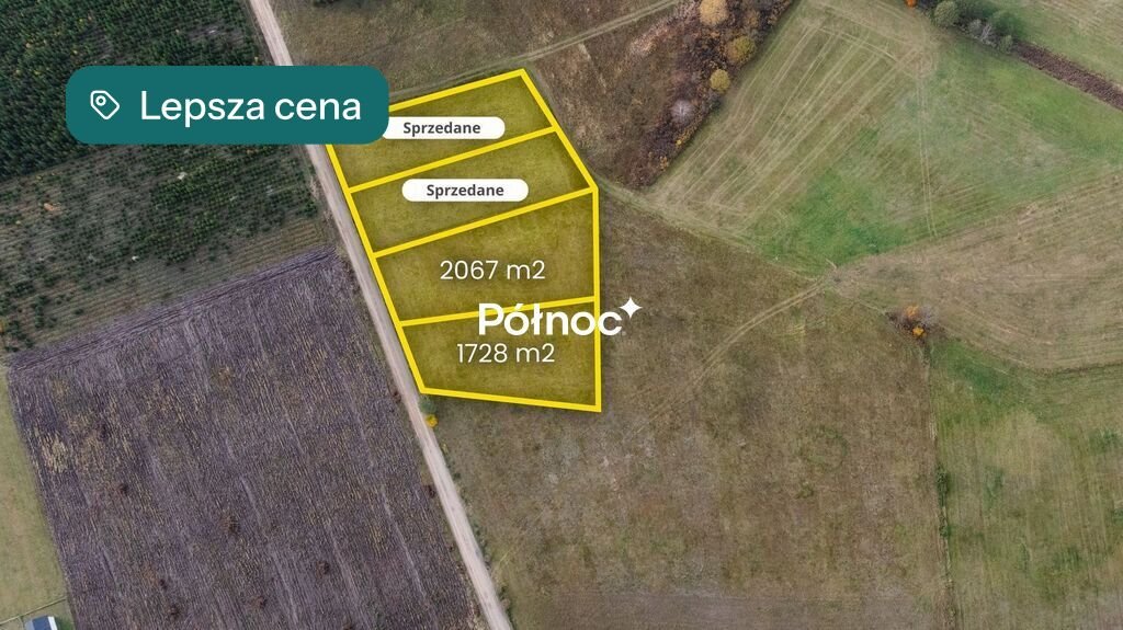 Działki budowlane w Pupkach, 1728 m², cisza i natura Pupki  1 728m2 Foto 1