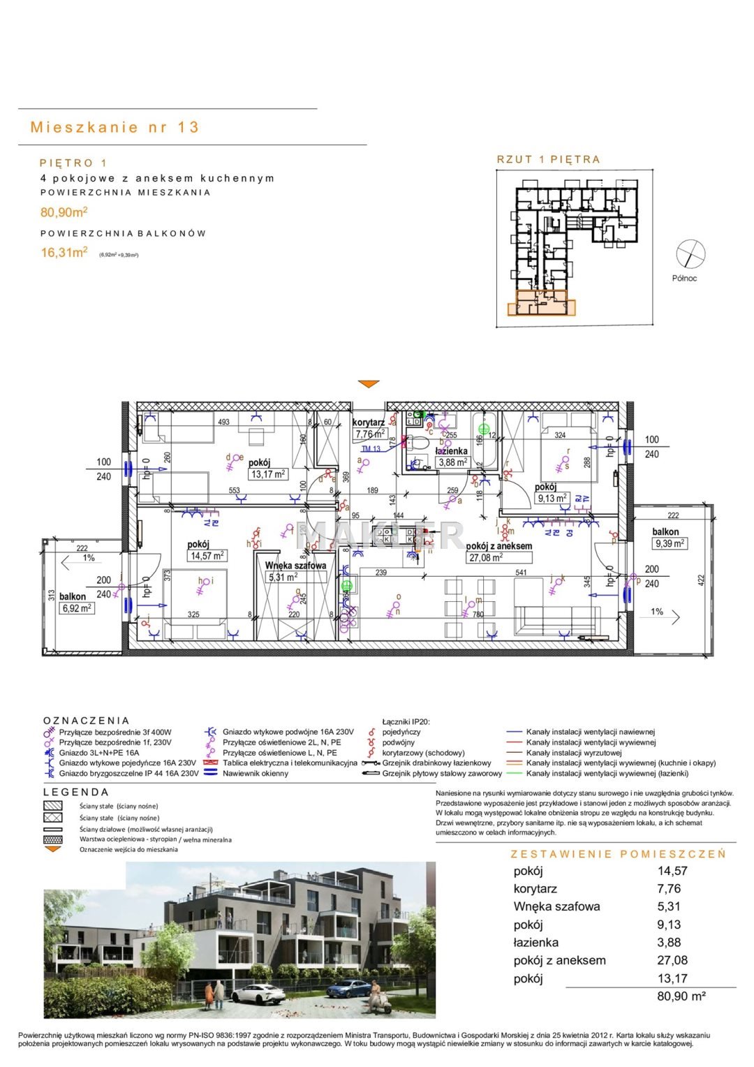 Mieszkanie czteropokojowe  na sprzedaż Bydgoszcz, Górzyskowo  82m2 Foto 2