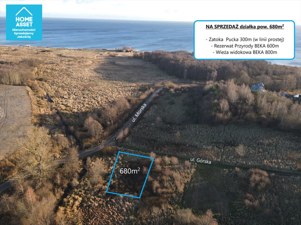 Działka 680 m² pod dom nad Bałtykiem, 300 m od plaży Osłonino, Górska  680m2 Foto 1