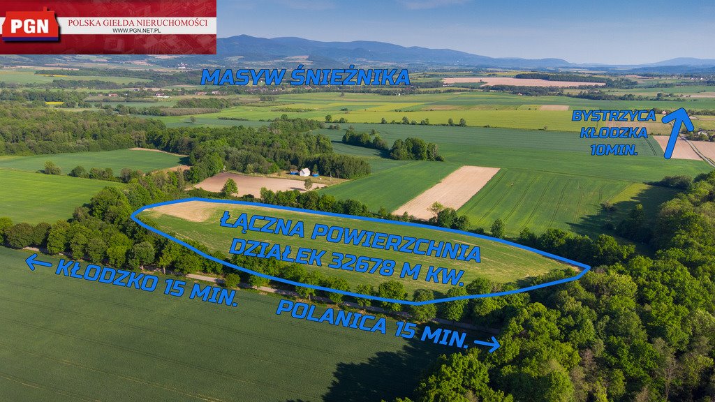 Urokliwa działka 3,26 ha pod zabudowę w Kotlinie Kłodzkiej Bystrzyca Kłodzka  32 600m2 Foto 1