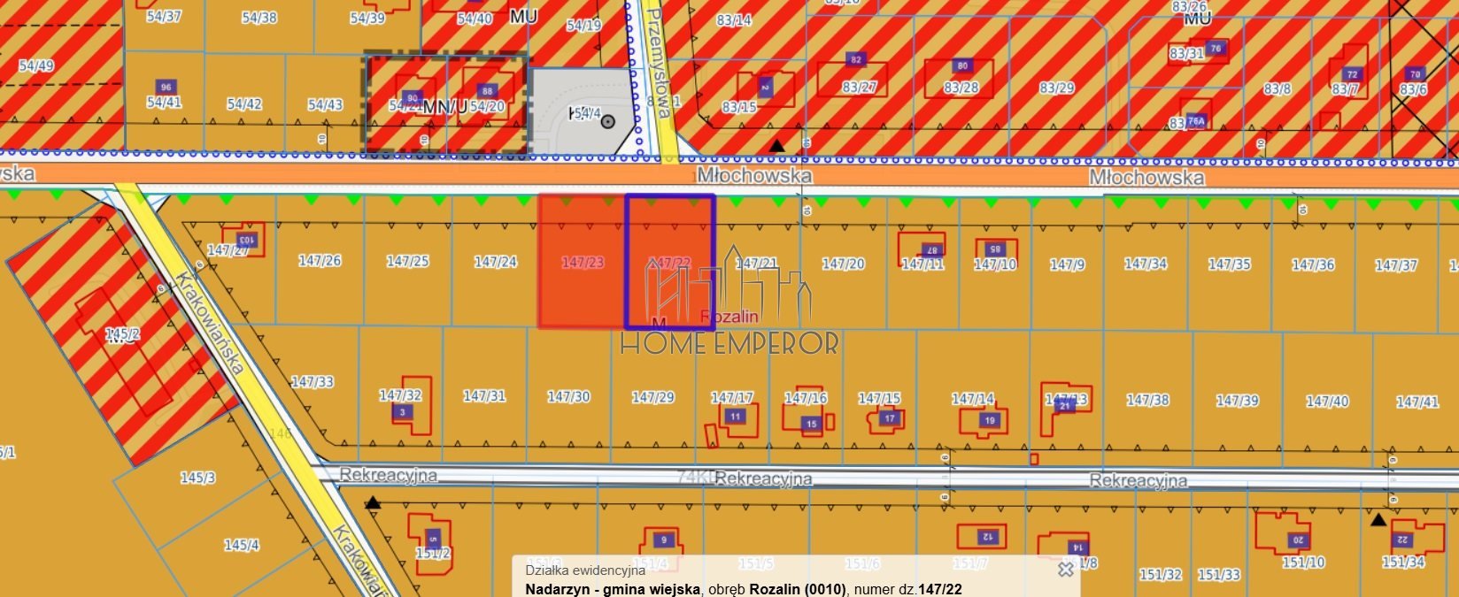 Działka budowlana na sprzedaż Rozalin, Młochowska  1 440m2 Foto 1