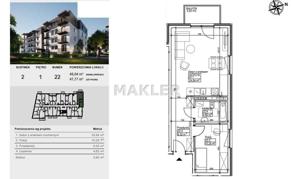 Mieszkanie dwupokojowe na sprzedaż Bydgoszcz, Szwederowo  47m2 Foto 6