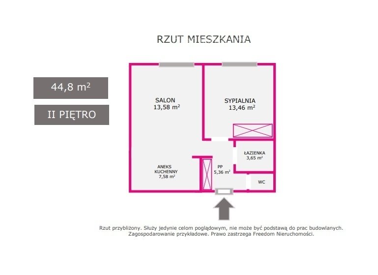 Mieszkanie dwupokojowe na sprzedaż Dąbrowa Górnicza, Aleja Zwycięstwa  45m2 Foto 2