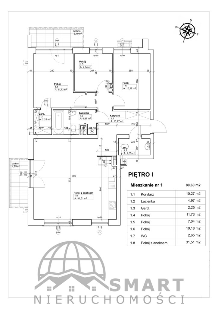 Mieszkanie czteropokojowe  na sprzedaż Łódź, Płocka 4  81m2 Foto 1