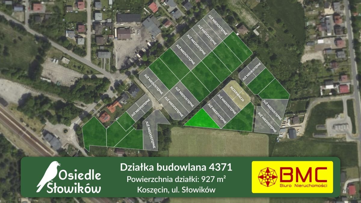 Działka budowlana na sprzedaż Koszęcin, Słowików  927m2 Foto 1