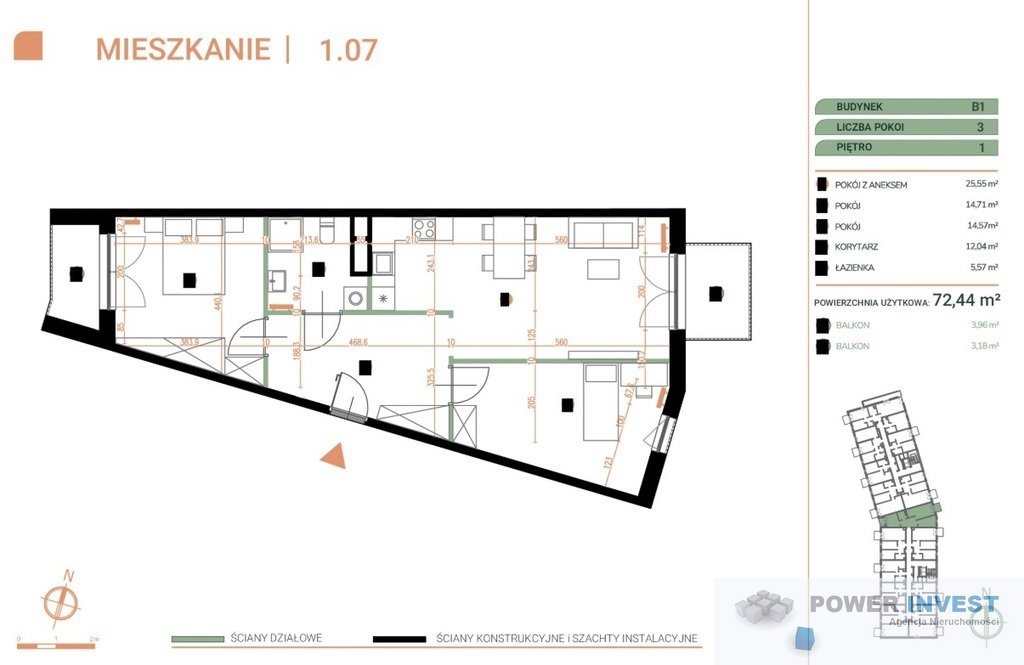 Mieszkanie trzypokojowe na sprzedaż Kraków, Zabłocie, Portowa  72m2 Foto 5