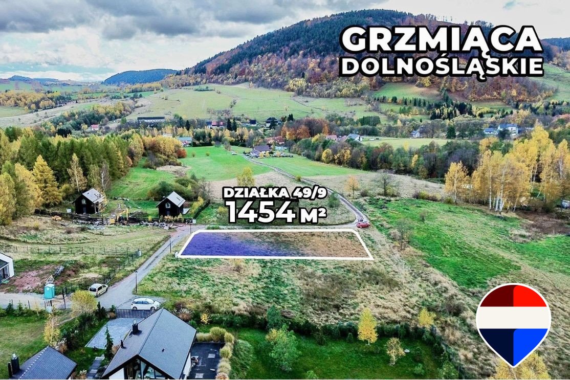 Działka z panoramicznym widokiem na góry, 1454 m² Grzmiąca, Sudecka  1 454m2 Foto 1