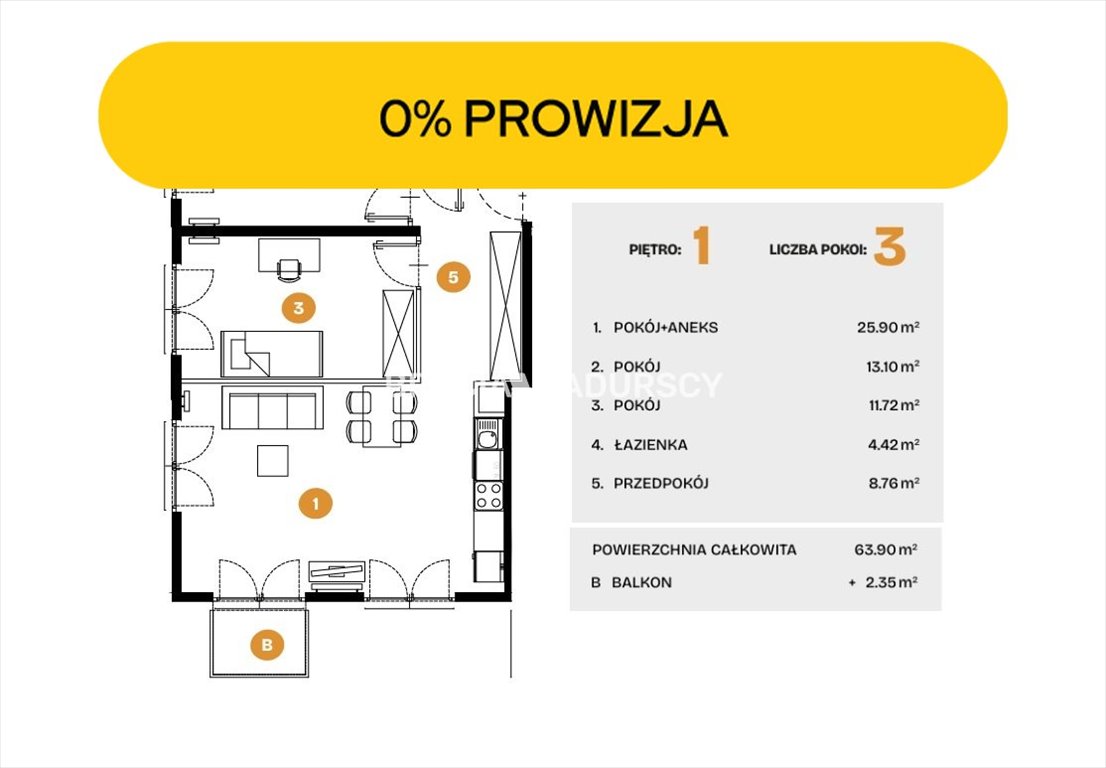 Do sprzedania nowoczesne 3-pokojowe mieszkanie z tarasem w Bronowicach Kraków, Bronowice, Bronowice, Na Błonie  64m2 Foto 1