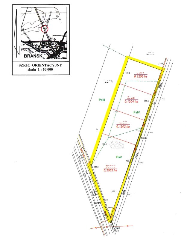 Działka budowlana na sprzedaż Brańsk  1 202m2 Foto 1