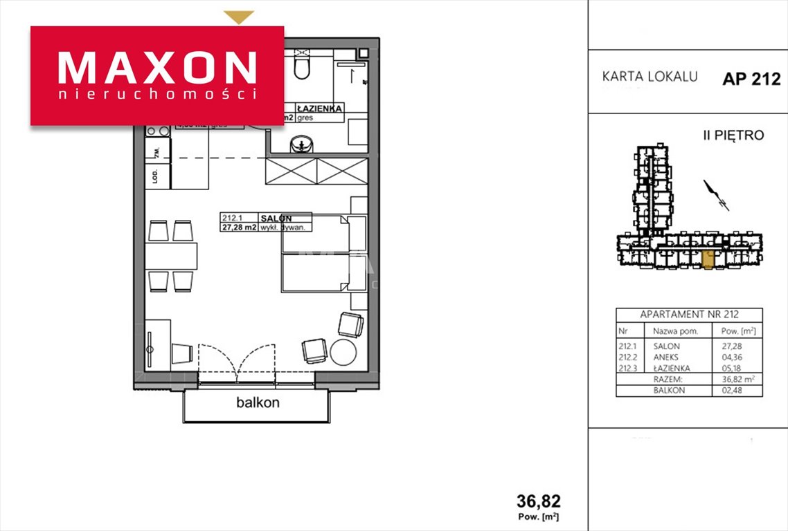 Nowoczesny apartament 39,82 m² z klimatyzacją i balkonem Ciechocinek, ul. Widok  37m2 Foto 1