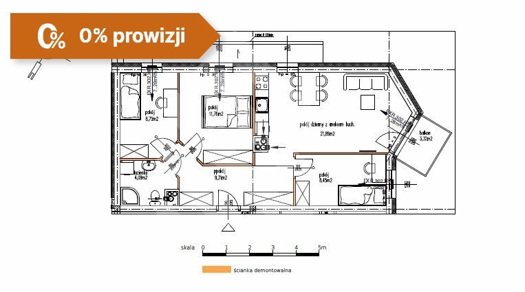 Mieszkanie czteropokojowe  na sprzedaż Bydgoszcz, Kapuściska  66m2 Foto 7