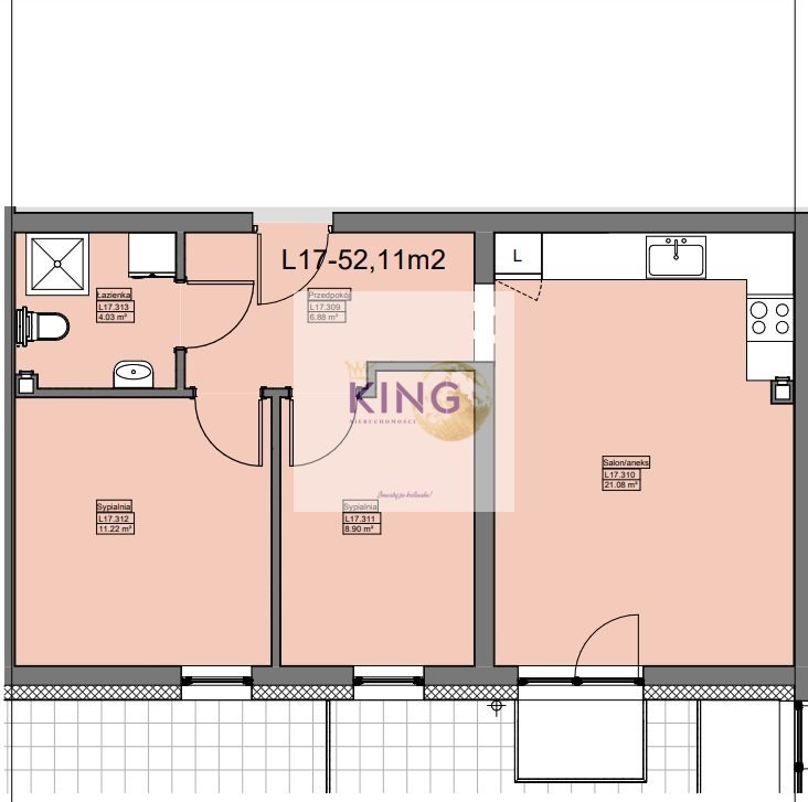 Mieszkanie trzypokojowe na sprzedaż Police  52m2 Foto 1