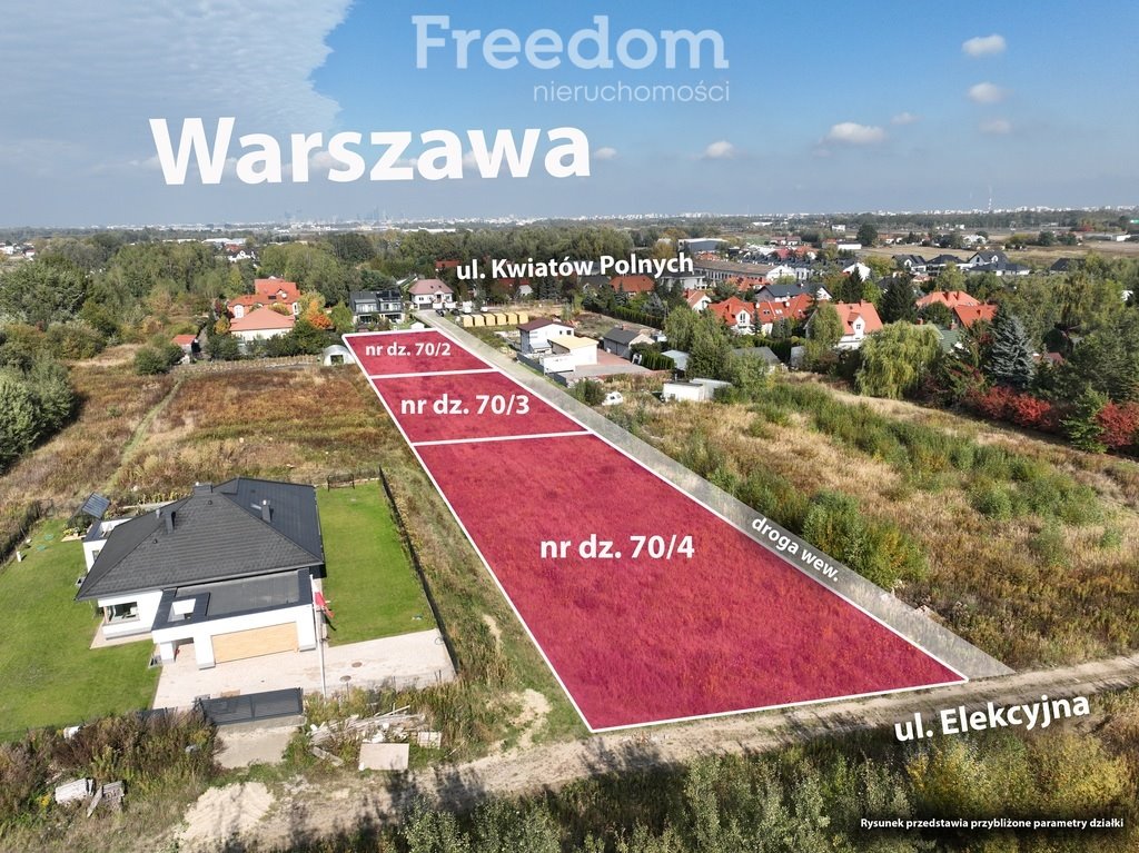 Działki budowlane 3852 m² w Dawidach Bankowych - polecam! Dawidy Bankowe, Kwiatów Polnych  3 852m2 Foto 1