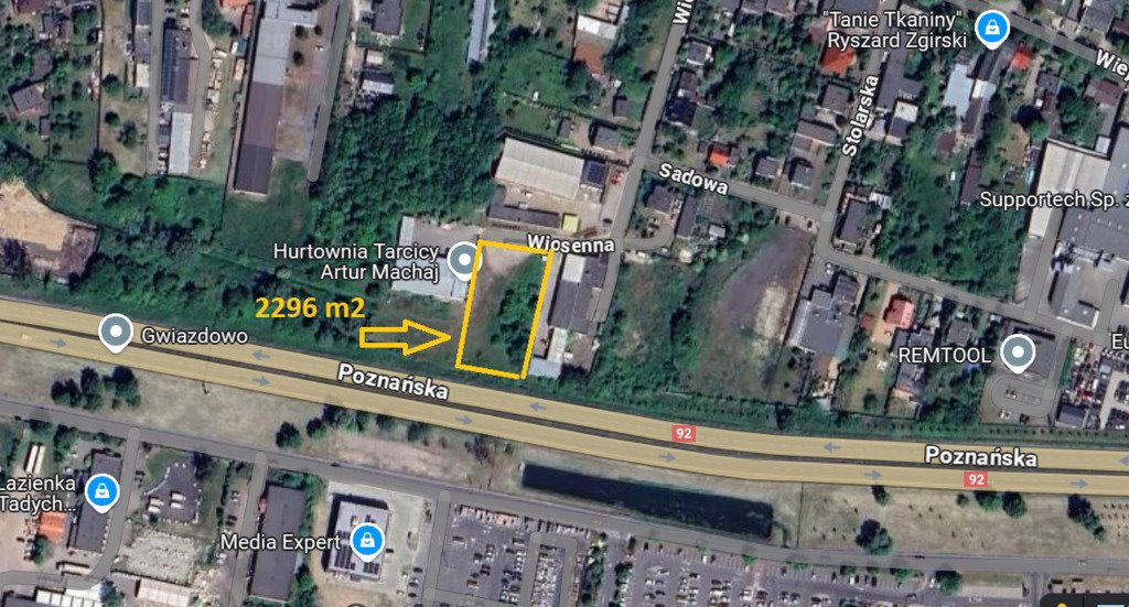 Polecam działkę usługową 2296 m² z koncepcją biurowo-produkcyjną Jasin  2 296m2 Foto 1