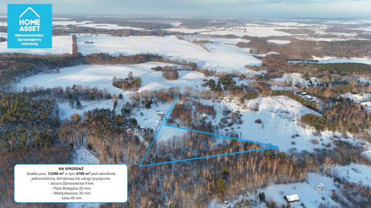 Działka 13 280 m² z MPZP, blisko jeziora i lasu Salinko, Złota  13 280m2 Foto 1