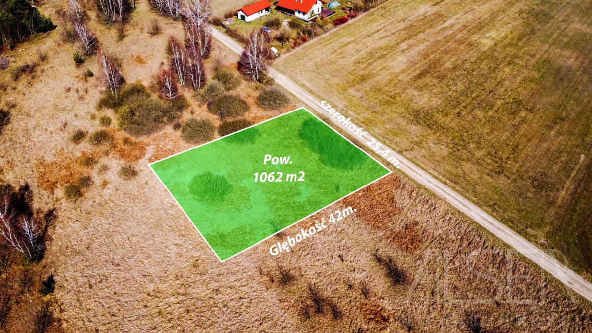 Działka pod zabudowę w Broku, 1062 m², cisza i las Brok, Przychód  1 062m2 Foto 1