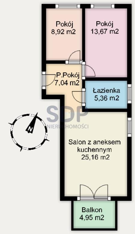 Mieszkanie trzypokojowe na sprzedaż Wrocław, Psie Pole, Lipa Piotrowska, Kominiarska  60m2 Foto 3