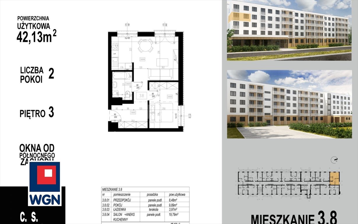 Zapraszam do obejrzenia nowoczesnego mieszkania 42 m² w Głogowie Głogów, Wojska Polskiego  42m2 Foto 1