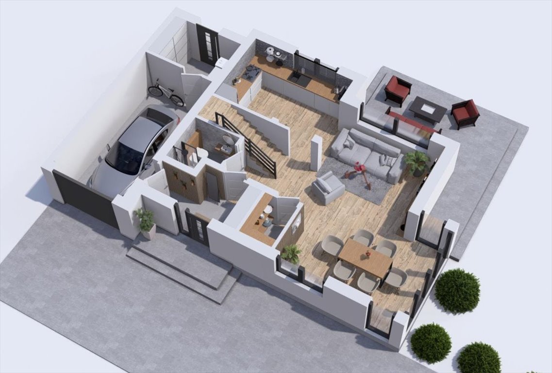 Nowoczesny bliźniak 142 m2 z garażem i dużą działką Międzyborów, Okrężna  143m2 Foto 1