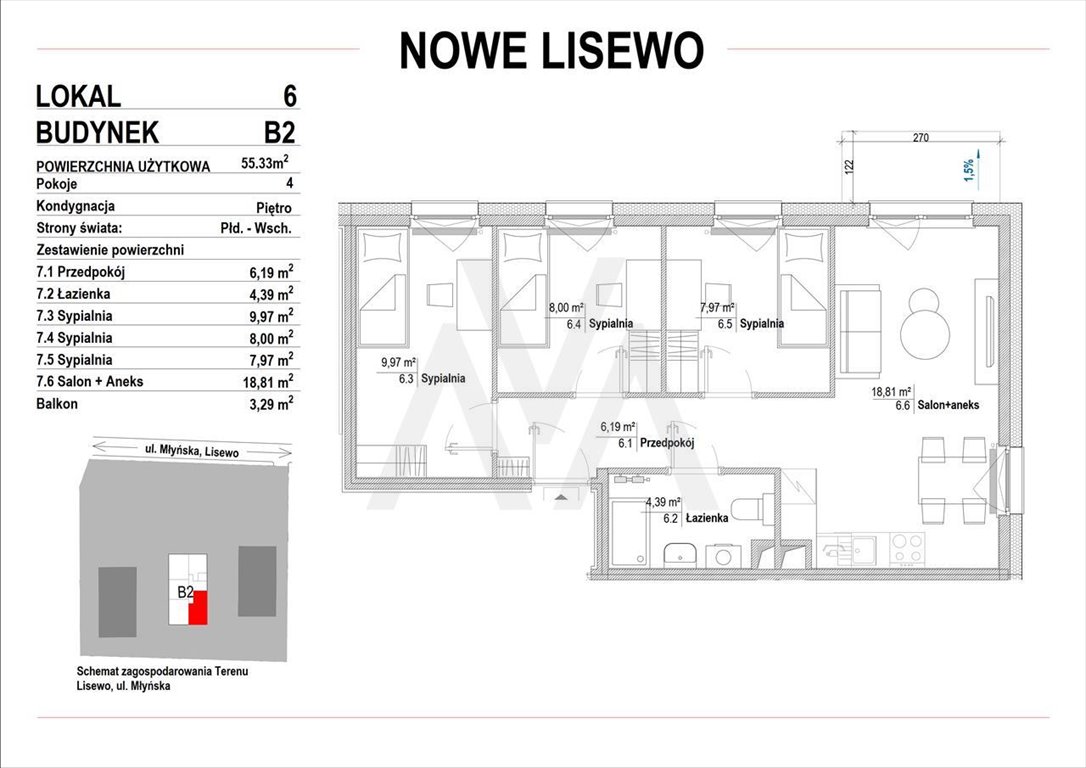 Mieszkanie czteropokojowe  na sprzedaż Kostkowo, Nowe Lisewo, Nowe Lisewo, Lisewska  57m2 Foto 4