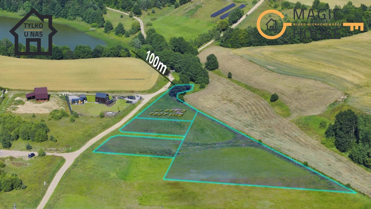 Działka 1807 m² pod dom, jezioro 100 m, media Połęczyno  1 807m2 Foto 1