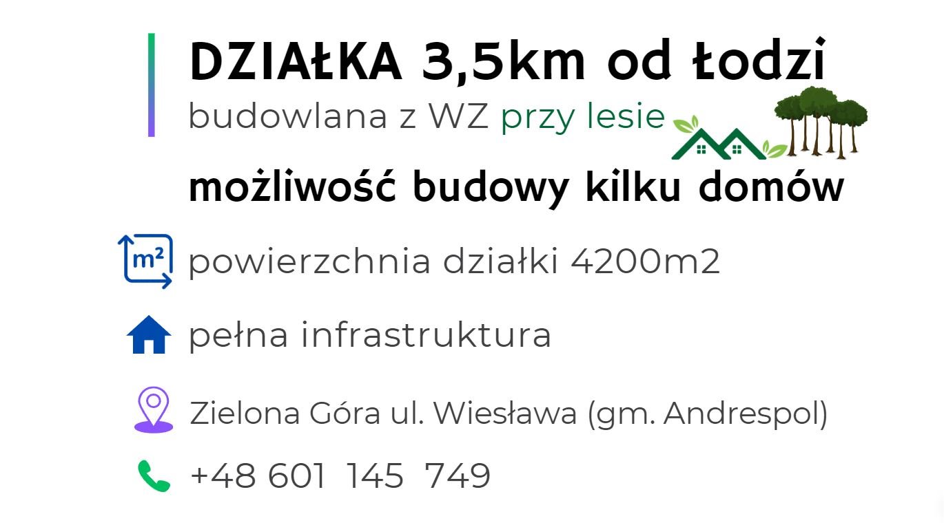 Działka leśna z prawem budowy na sprzedaż Zielona Góra, Wiesława  4 200m2 Foto 12