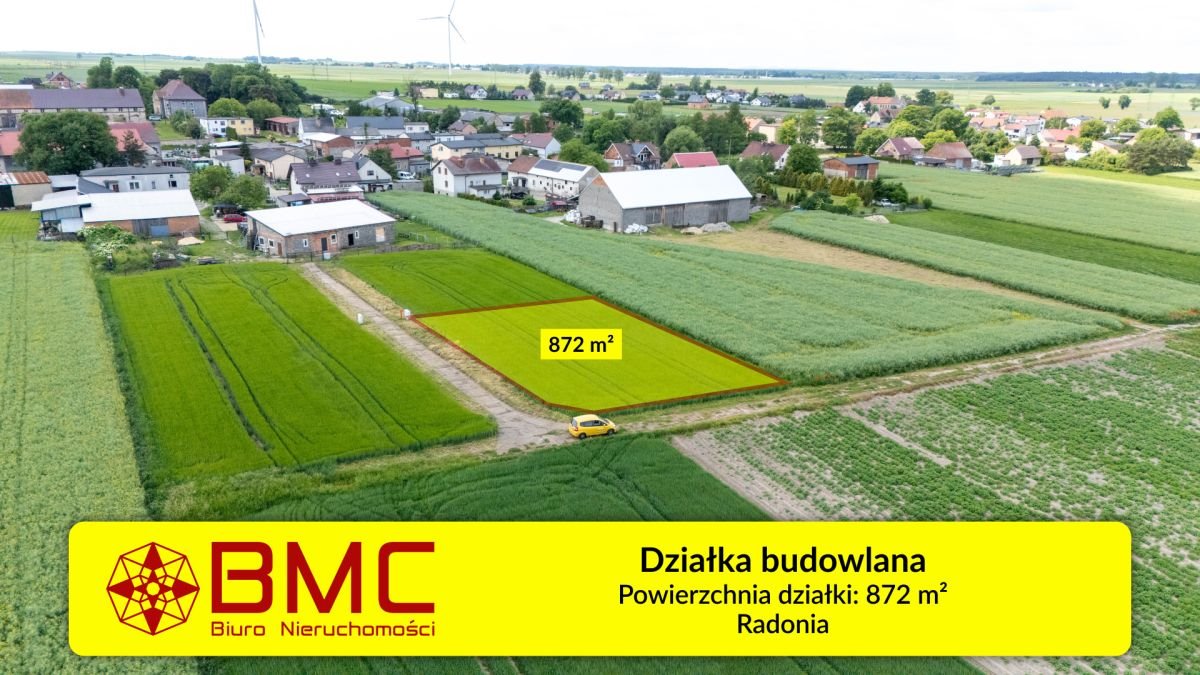 Sprzedam działkę budowlaną 872 m² w Radoni z mediami Radonia  872m2 Foto 1