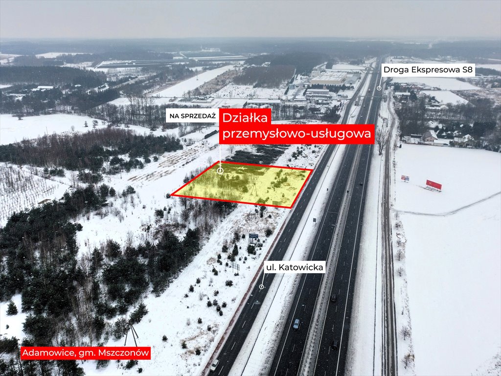 Działka inwestycyjna 6468 m² przy S8 i CPK, Adamowice Mszczonów, Adamowice  6 468m2 Foto 1