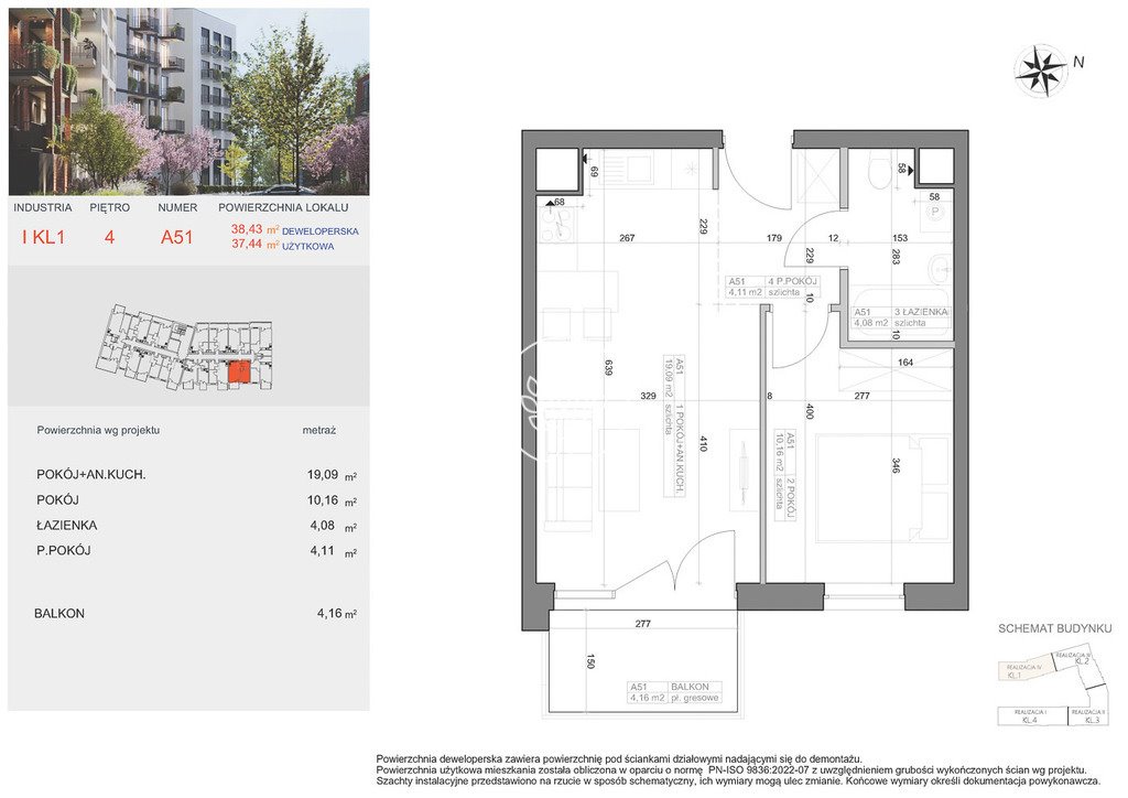 Dwupokojowe mieszkanie na sprzedaż w Bocianowie, 37,44 m² Bydgoszcz, Bocianowo, Pomorska  37m2 Foto 1
