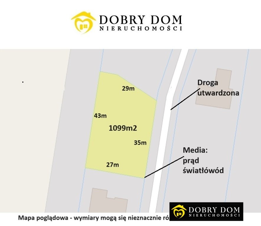 Działka 1099 m² pod dom w Henrykowie – media, spokojne osiedle Henrykowo  1 099m2 Foto 1