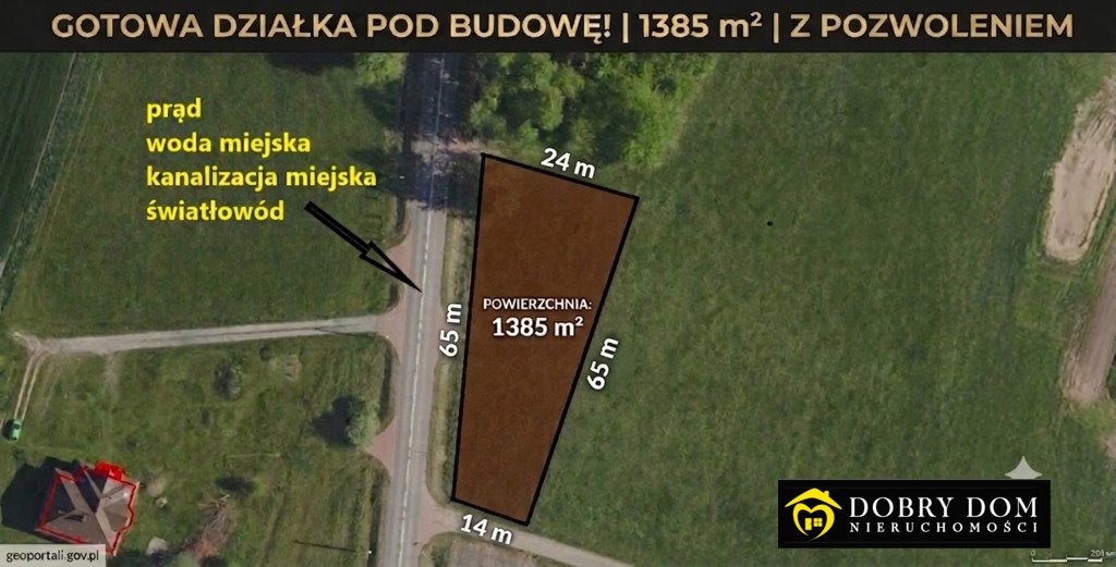 Działka budowlana 1385 m² z pełnym uzbrojeniem i warunkami zabudowy Wólka  1 385m2 Foto 1