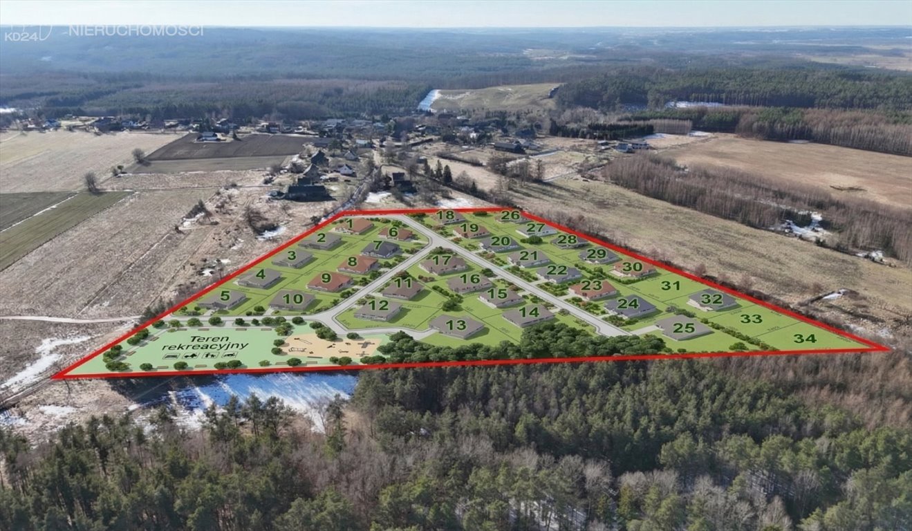 Działki budowlane w Dziechlinie, las, osiedle 34 domów Dziechlino  1 001m2 Foto 1