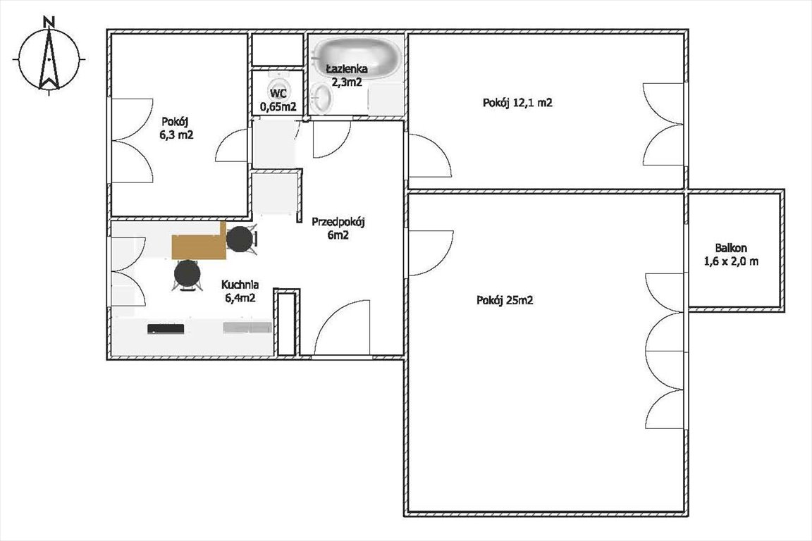 Mieszkanie trzypokojowe na sprzedaż Mielec, Dziubków, Chałubińskiego  61m2 Foto 1