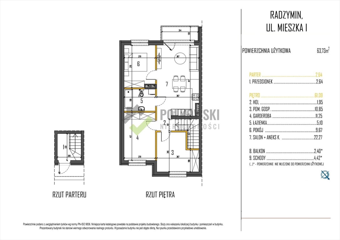 Mieszkanie czteropokojowe  na sprzedaż Radzymin, Mieszka I  63m2 Foto 14