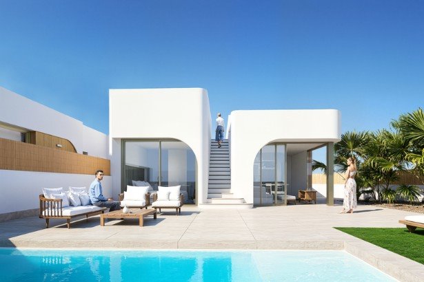 Nowoczesne domy z panoramicznym widokiem na golf i Mar Menor Hiszpania, Los Alcázares  225m2 Foto 1