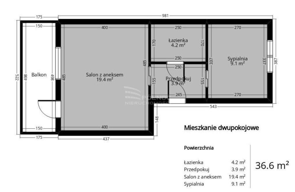 Mieszkanie dwupokojowe na sprzedaż Kraków, Podgórze, Myśliwska  37m2 Foto 8