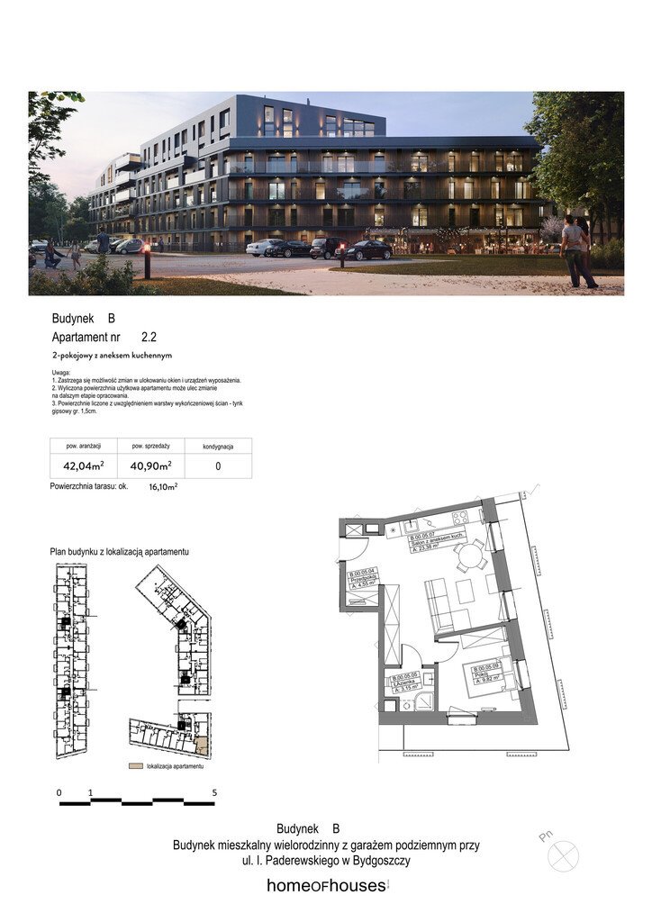Dwupokojowe mieszkanie na sprzedaż, 40,8 m², Bartodzieje Bydgoszcz, Bartodzieje, Ignacego Paderewskiego  41m2 Foto 1