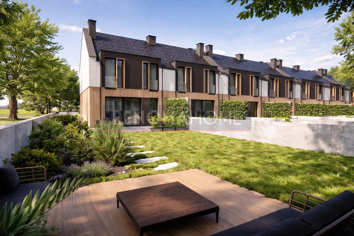 Nowoczesny dom szeregowy z ogrodem i garażem w Maślicach Wrocław, Maślice  111m2 Foto 1