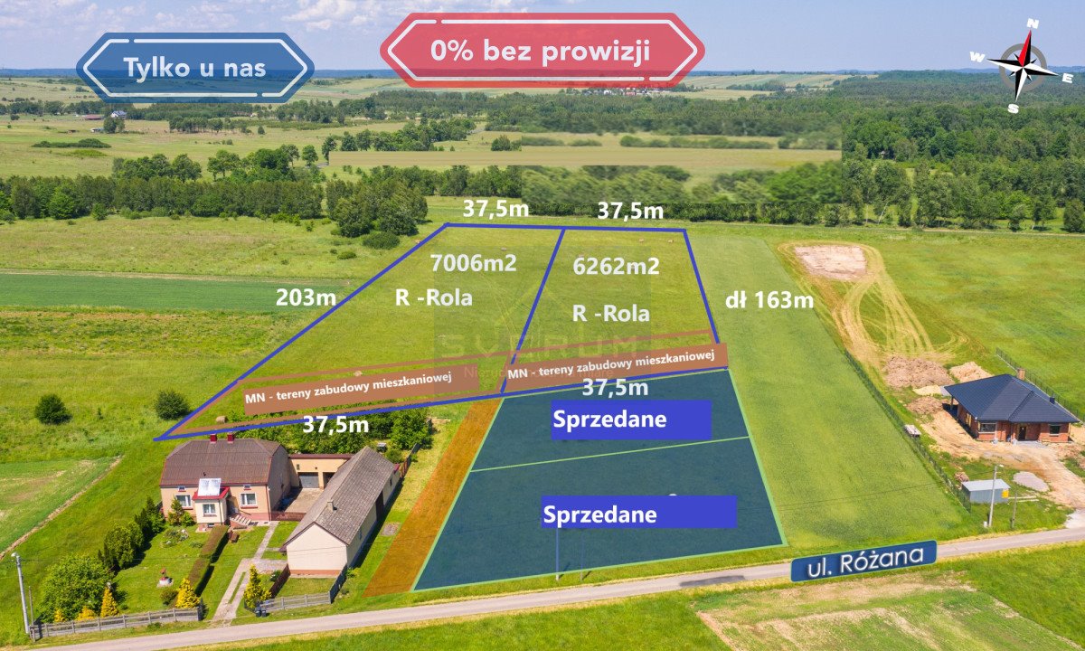 Działka budowlana na sprzedaż Pustkowie Lgockie, Różana  7 006m2 Foto 1
