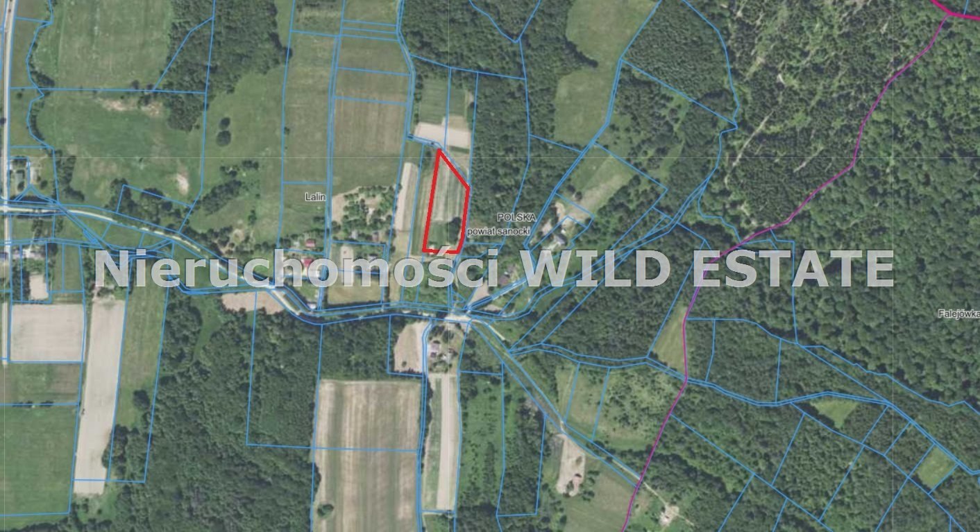 Działka z warunkami zabudowy, 0,68 ha, spokój i natura Sanok, Lalin  6 826m2 Foto 1